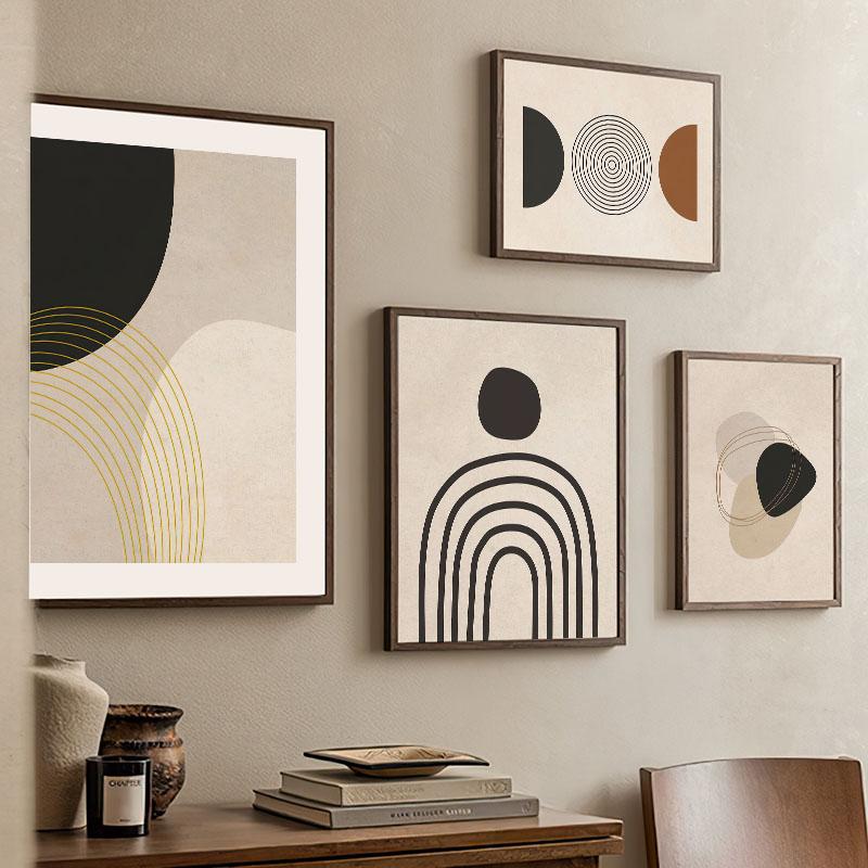 Sun Rainbow Geometry Minimalist Abstract Posters Prints Wall Art Canvas Painting Hotel Bar Wall Pictures For Living Room Decor