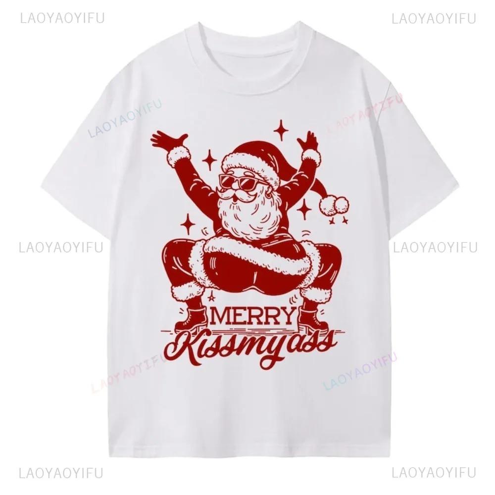 Funny Santa Kiss my ass T-shirt XXL
