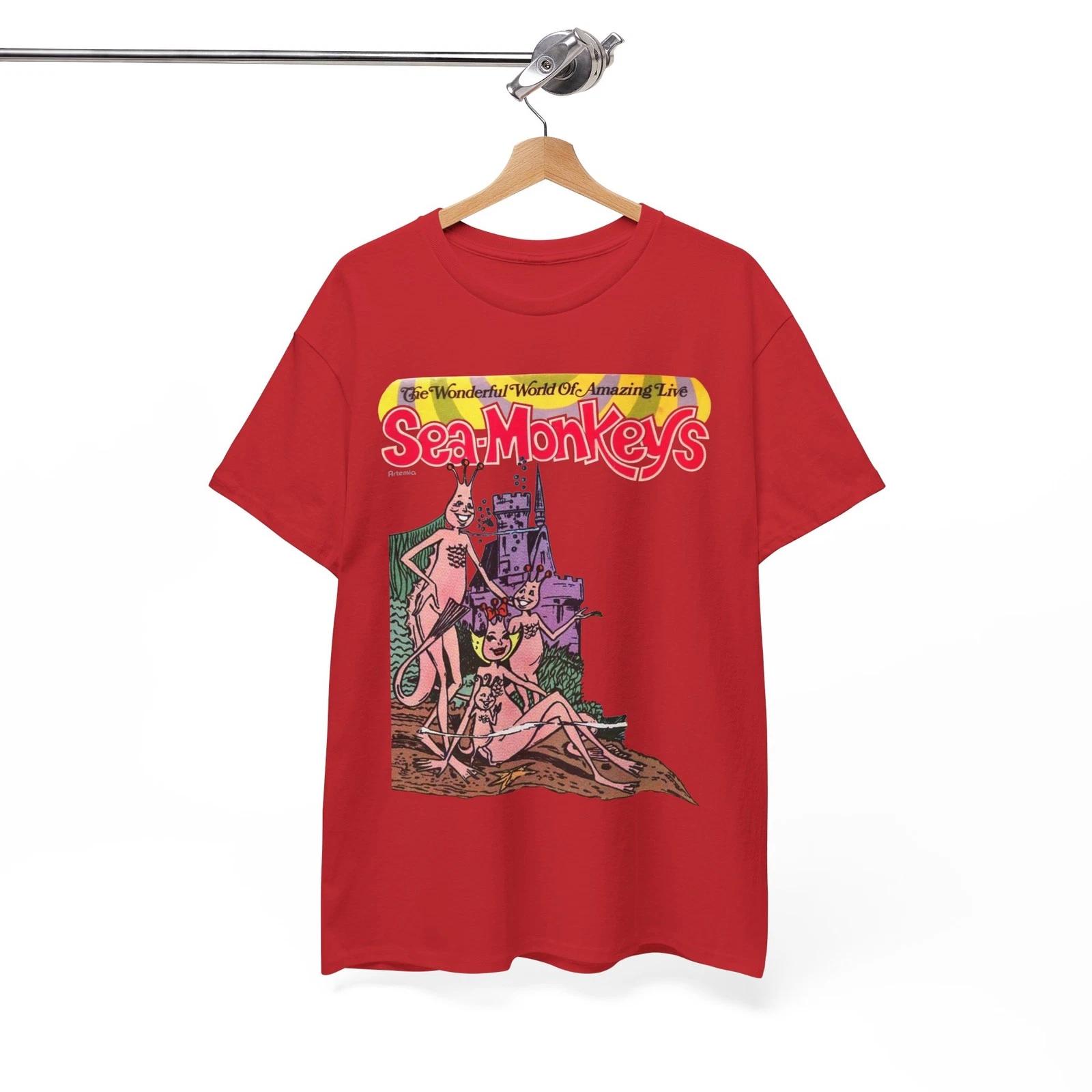 The Amazing Live Sea-Monkeys T-Shirt, Stanley Desantis 70s Comics Books Unisex XXXL