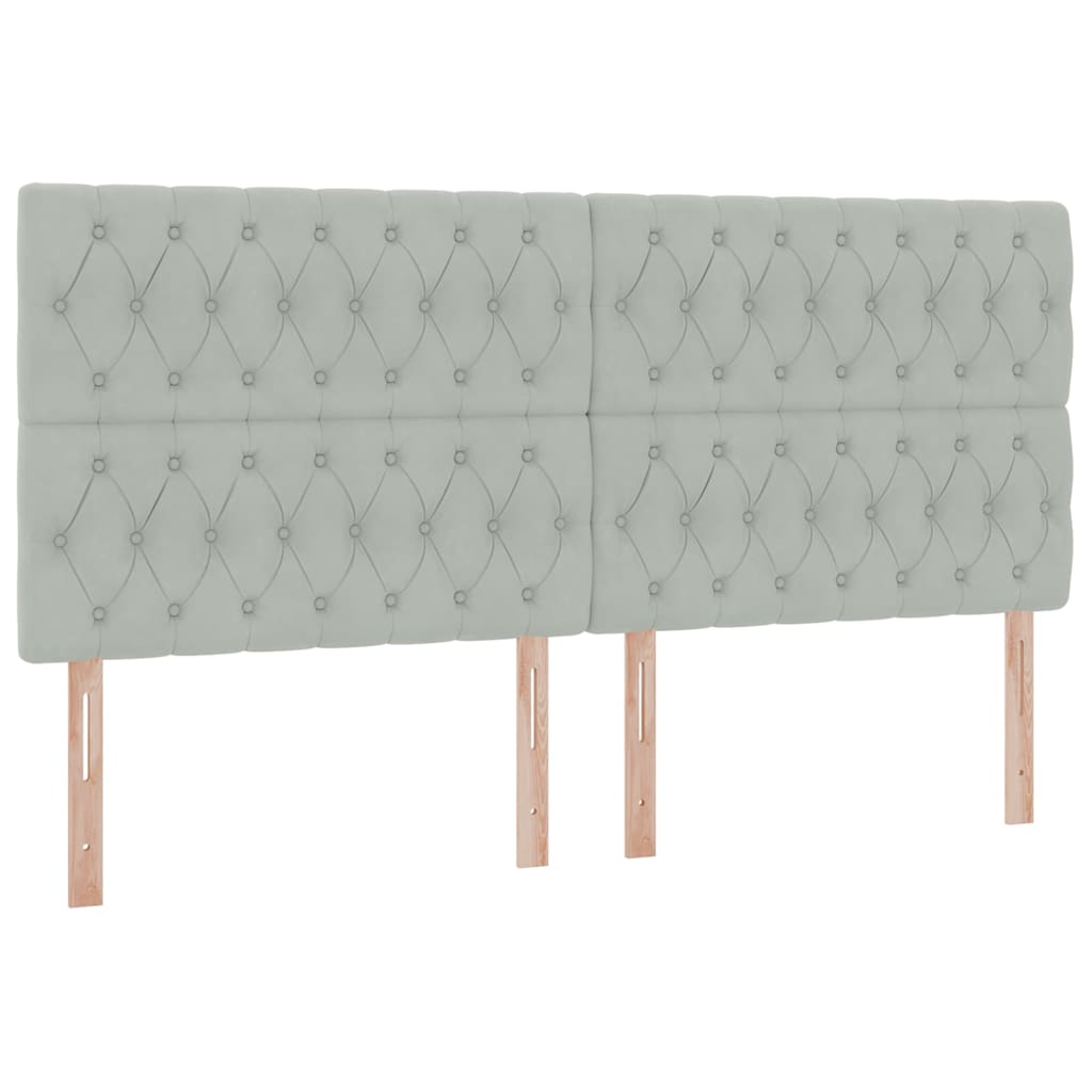 LED Storage Bed with Mattress Light Grey 200 x 200 cm Velvet