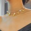 Romántico Lindo Pequeña Margarita Borla Tejido a Mano con Cuentas Coloridas Cuentas de Arroz Collar para Mujeres Dulce Gargantilla Joyería Accesorios Regalos