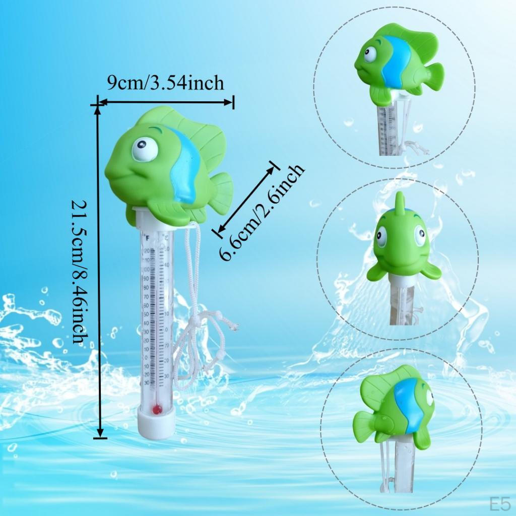 Floating Pool Thermometer Cartoon Easy To Read for Ponds Spas Outdoor Indoor 22x9x6.5cm Purple