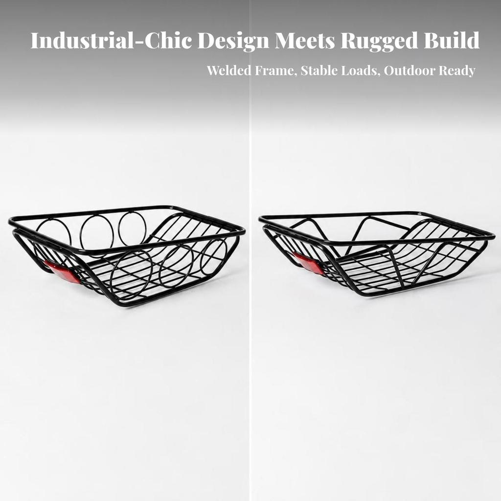 Rear Bike Basket with Reflector Long-Lasting Carrier Stable for Grocery Shopping
