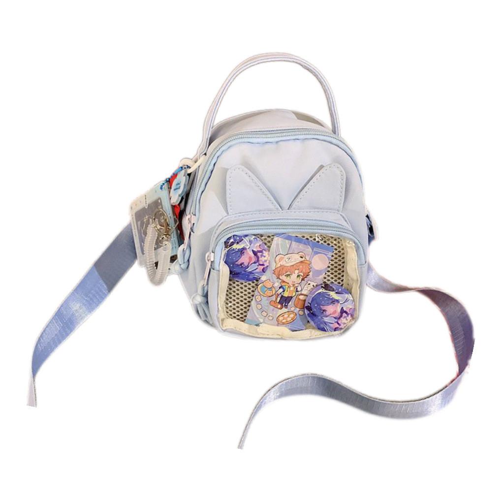 

Сумка Итабаг с квадратными ушками животного, одноплечная, через плечо, дамская модная светло-синий