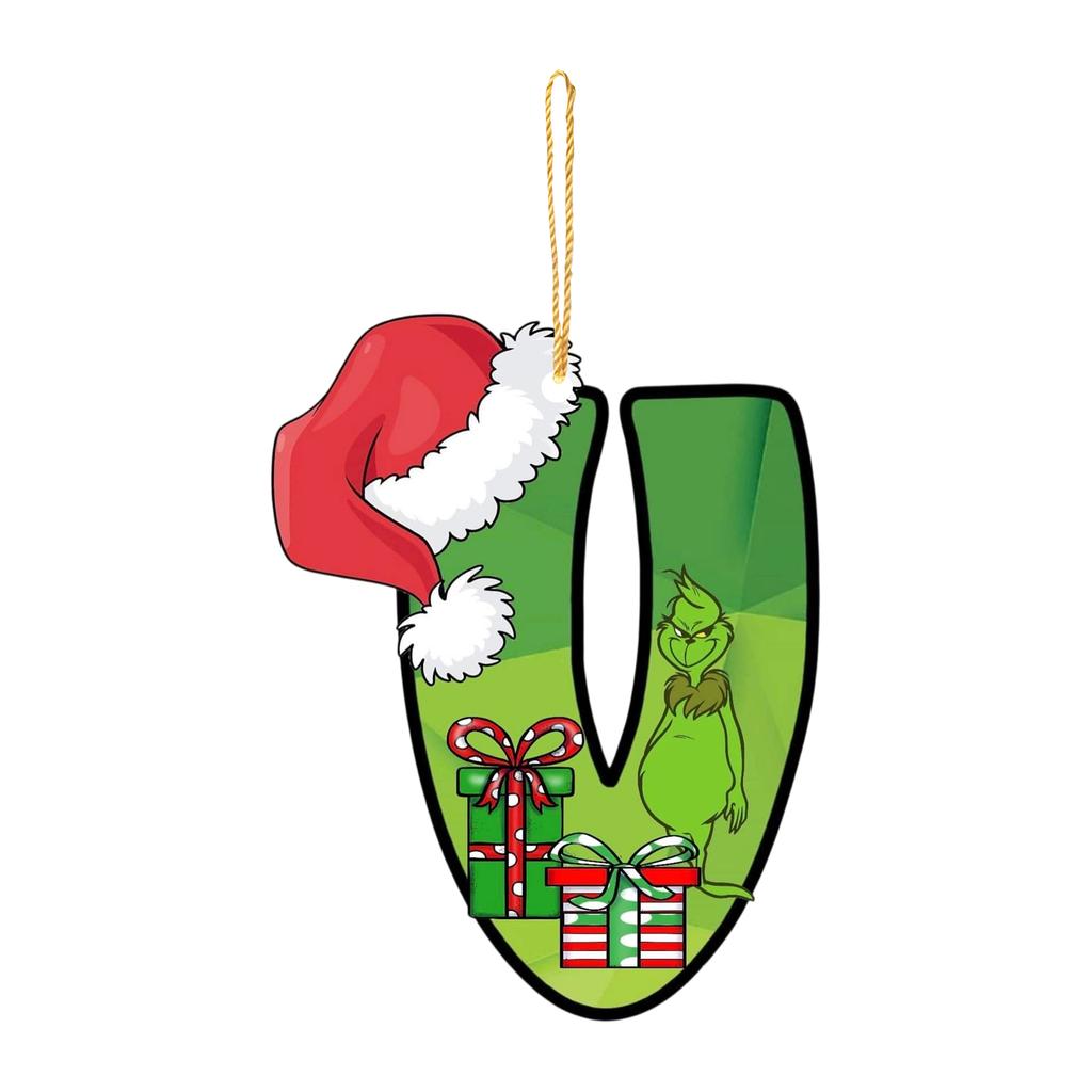 Santa 2D Flat Acrylic Christmas Tree Hanging Decoration Sports Car Decoration Flat Decoration Pendant
