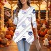Women's Casual Halloween Print Top, Loose Fit Three-Quarter Sleeve