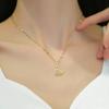 Neue Exquisite Vollkristall Rosa Schwan Anhänger Halskette für Damen Luxus Goldfarbe Edelstahl Halsband Korea Schmuck Farbecht