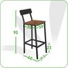 Hoker Ciemny Brąz Taboret Do Kuchni 30X40X90 I Begryf