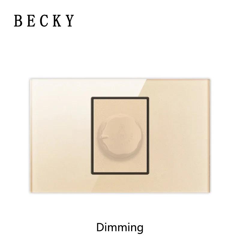 118 Type Gold Piano Key Tempered Glass Reset Switch Fashionable Switch Socket Universal Socket Home Hotel Office Decoration