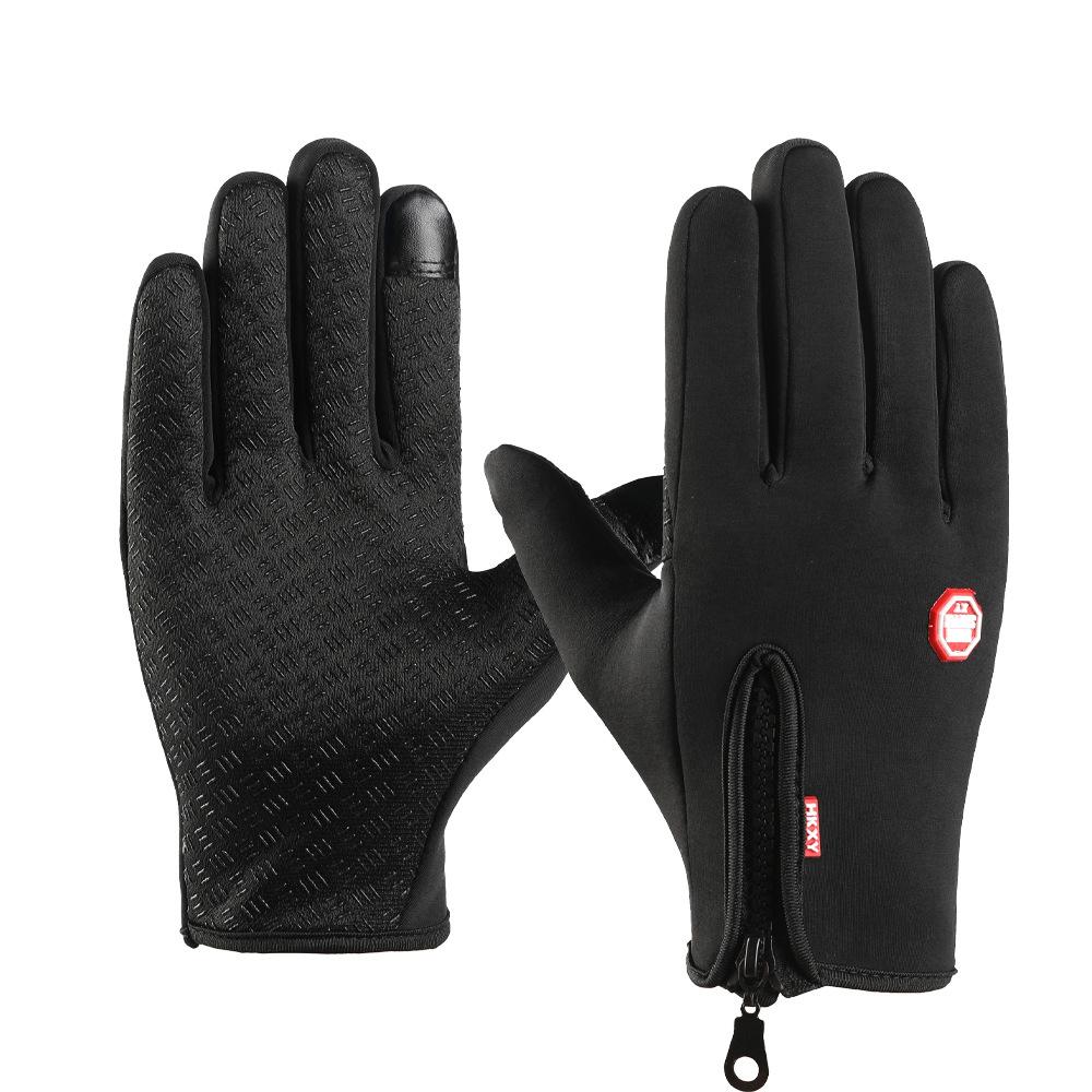 Outdoor Cycling Gloves for Spring and Autumn Men and Women Warm Plus Velvet Waterproof All-finger Fitness Cycling Touch Screen Gloves for Winter