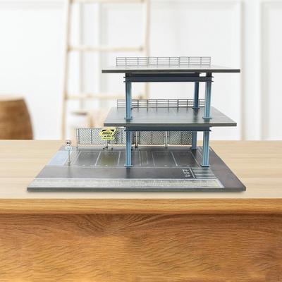 1/64 Parking Lot Diorama Miniature Scenery Model Decorative Photo Prop Ornament Car Display