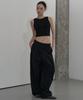 ZIZEMUSEUM Back Open Button Layered Top (Balck)