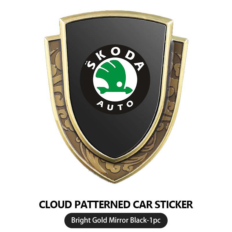 AAAAS1 Stylizacja Samochodu 3D Tarcza Metalowy Emblemat Odznaka Naklejka Dekoracja Naklejka Dla Skoda S Kodiaq Octavia 2 3 Yeti Karoq Rapid Fabia VII VRS