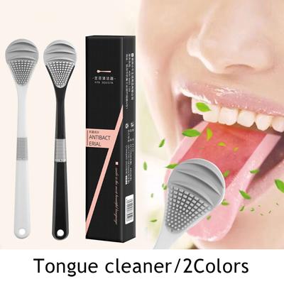 Raschietto Lingua in Silicone Spazzolino a Doppia Faccia per Pulizia Lingua Spazzolino da Denti Strumenti per l'Igiene Orale Alito Fresco Limpiador De Lengua