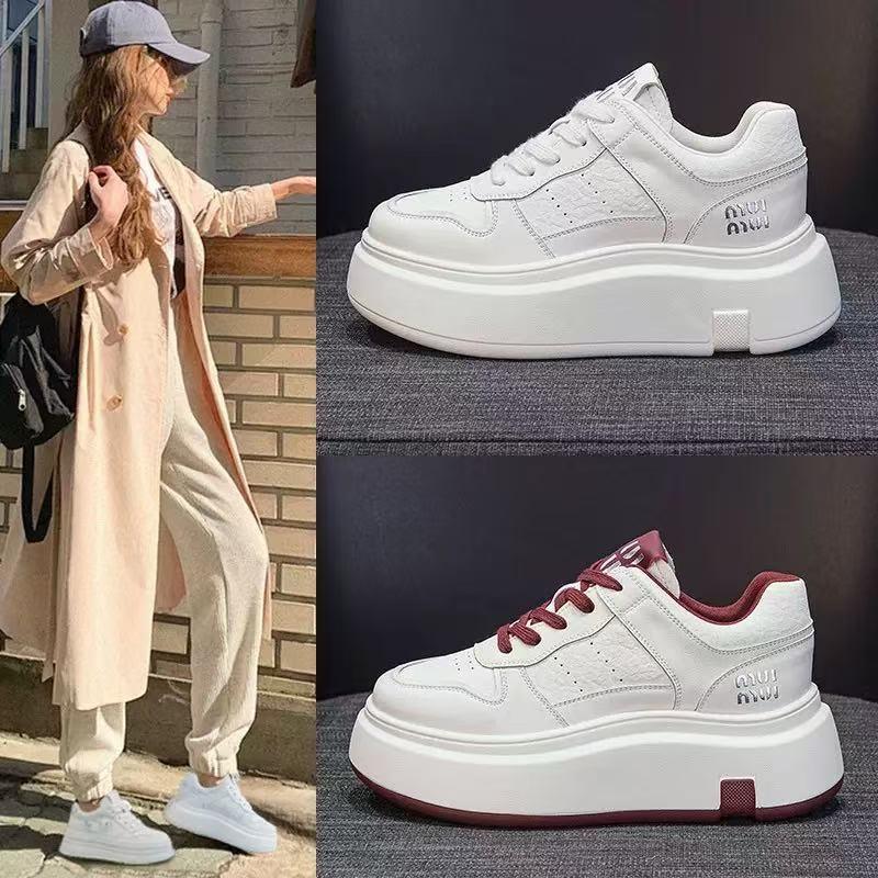 Platform Casual Sneakers For Women Lace Up Chunky Sole Fashion Shoes