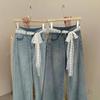 Cottagecore Schnür-Taillenkette Y2K Stil Dekoration für Kleid Jeans Spitze Schleife Taillengürtel für Frauen