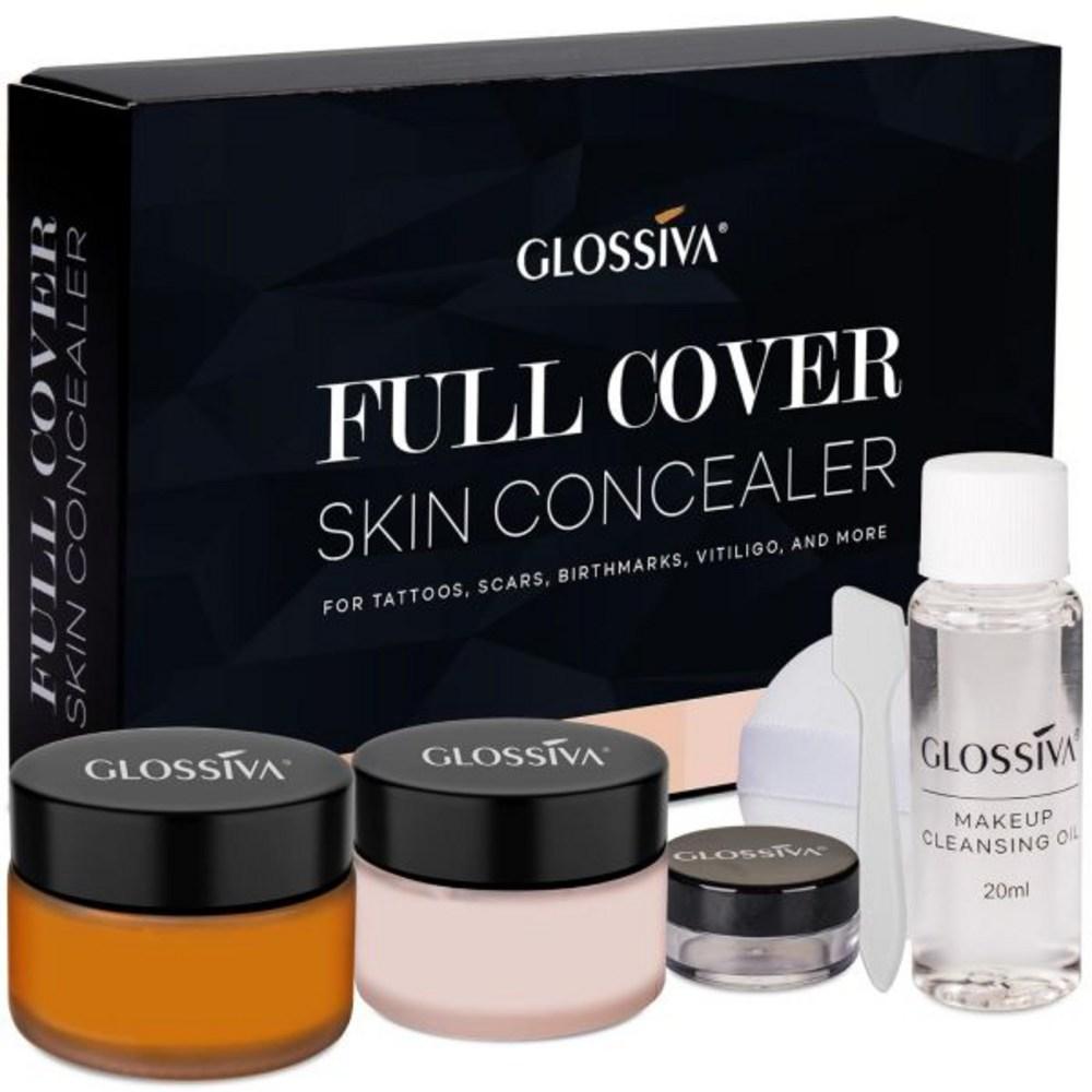 

Glossiba Tattoo Cover-up Makeup Водостойкий корректор для темных пятен, шрамов, витилиго и т. д.. 2x30 мл Body Legs для мужчин и женщин, 2 шт.