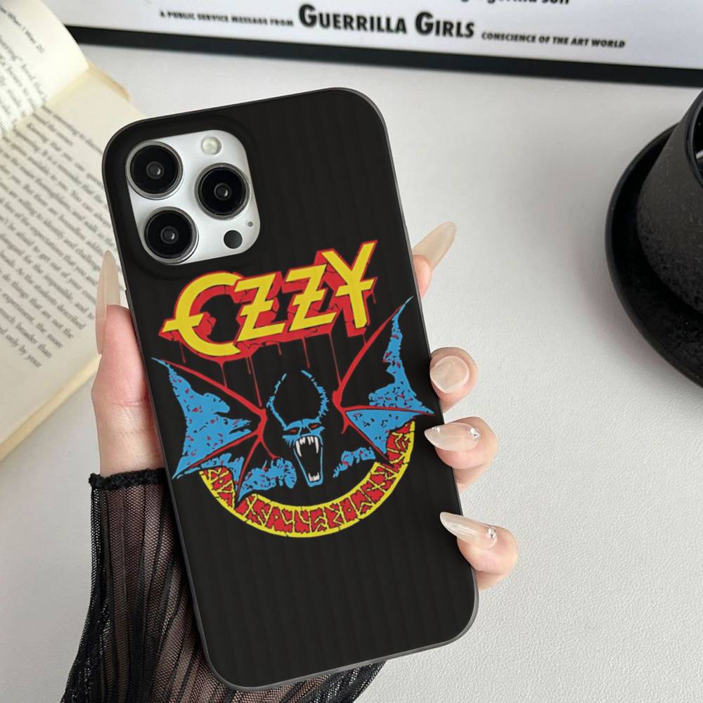 Retro Band O-Ozzy O-osbourne Fashion Corrugated Stripe Phone Case For IPhone 17 16 15 14 13 Pro Max Plus Pro Shockproof Cover