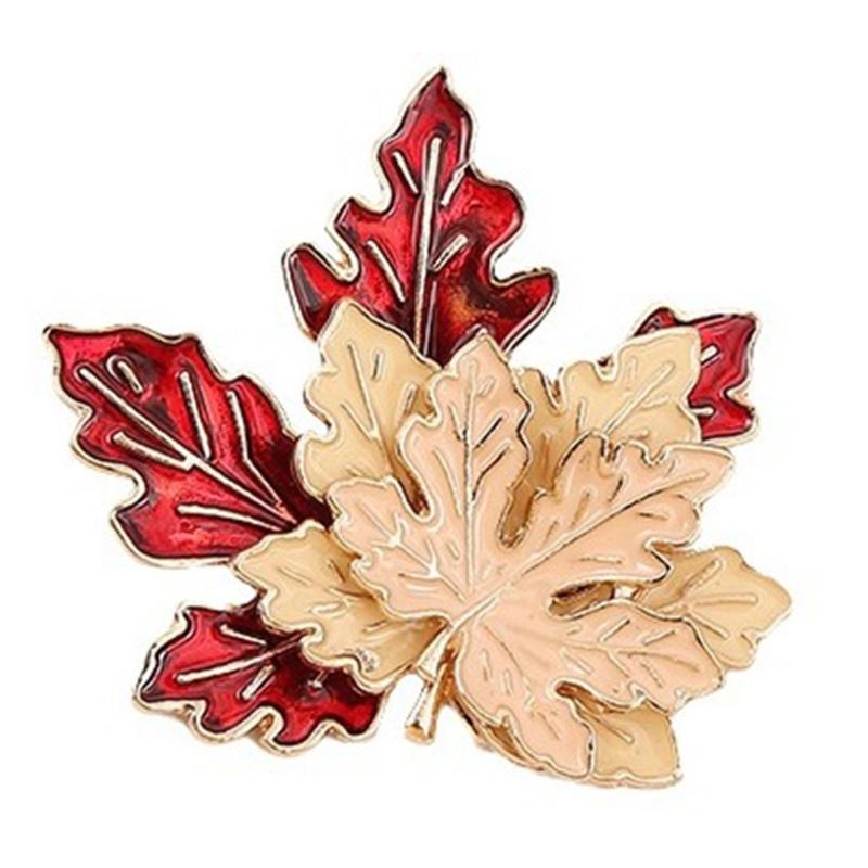 Intricate Carving Animal Maple Leaf Badge Multipurpose Brooch Wearable Jewelry Fashion Laple Pin For Daily Outfits