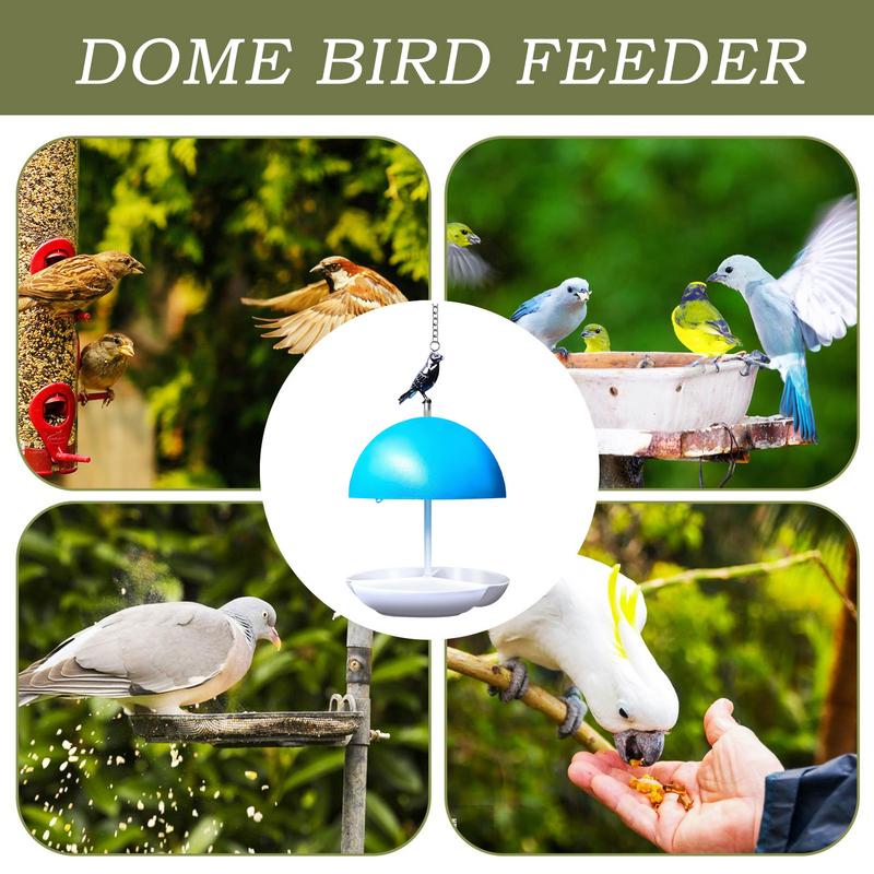 Bird Feeder Dome Cover Hummingbird Waterer Bowl Wild Bird Feeding Tray For Backyard Garden Patio