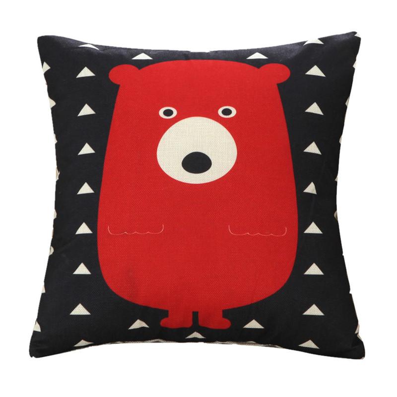 45x45cm Personalized Cartoon Animal Printed Sofa Cushion Cover Home Living Room Throw Pillowcase Decoration
