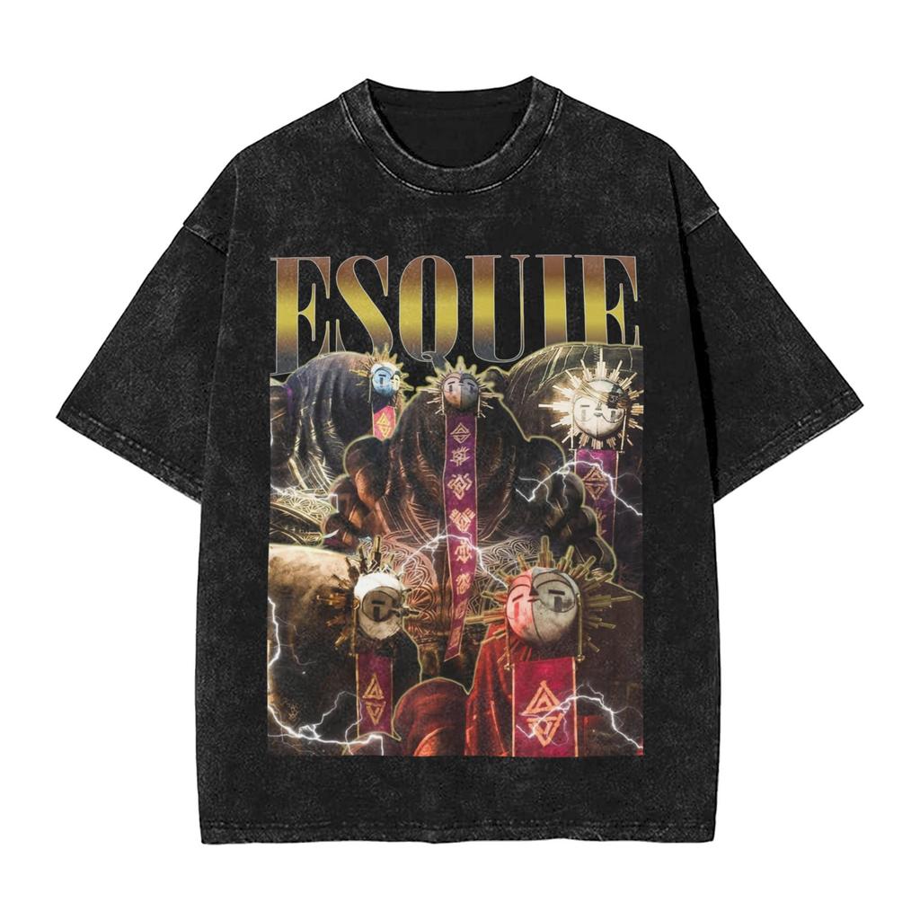 Clair Obscur Expedition 33 T Shirts for Men Pure Cotton Leisure TShirt O Neck Video Game Tees Short Sleeve Tops Printing