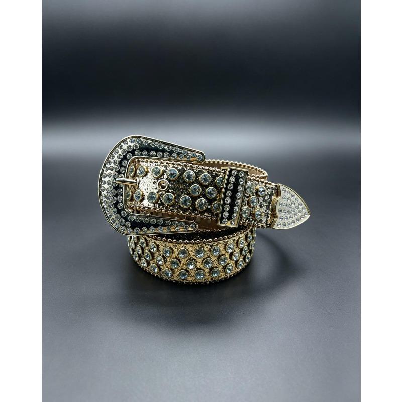 Small niche minimalist rhinestone belt street fashion shiny versatile men and women decorative fresh belt