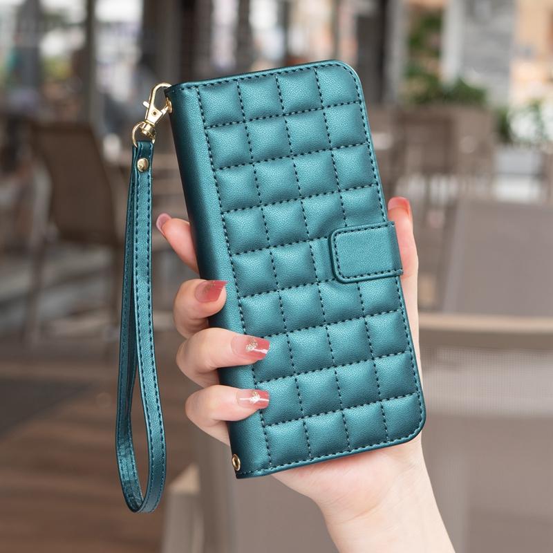 Case S24 Ultra Wallet Flip Phone Case on For Samsung Galaxy S24 S23 S22 S21 Ultra Plus S23 S21 FE Luxury Checkered Leather Cover