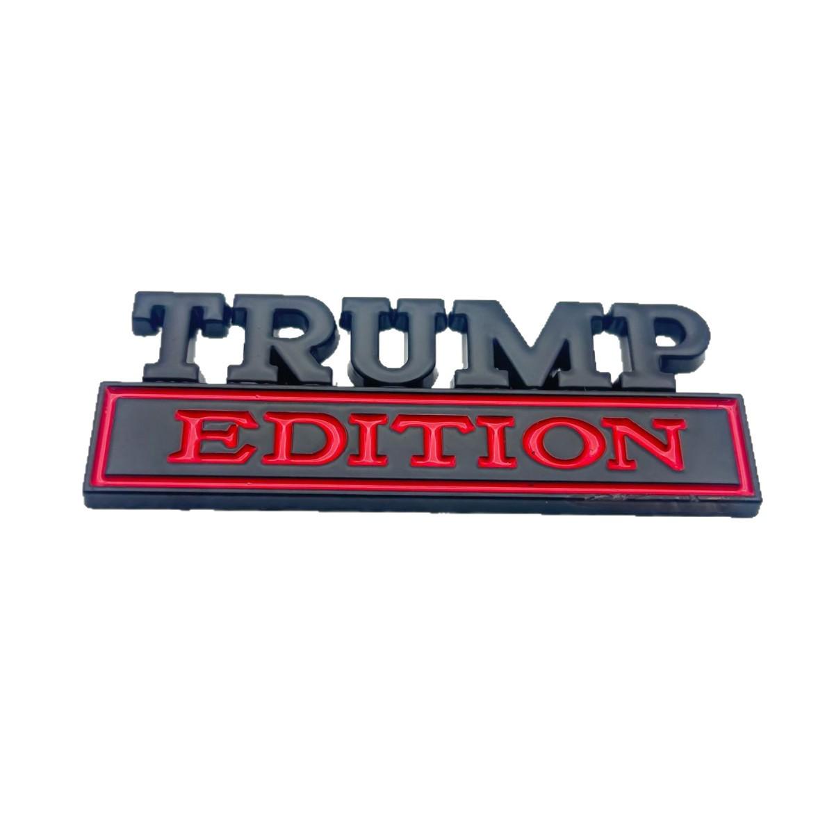 

Емблема автомобіля видання Трампа, наклейка зі сплаву для крила та задньої кришки багажника червоний/чорний