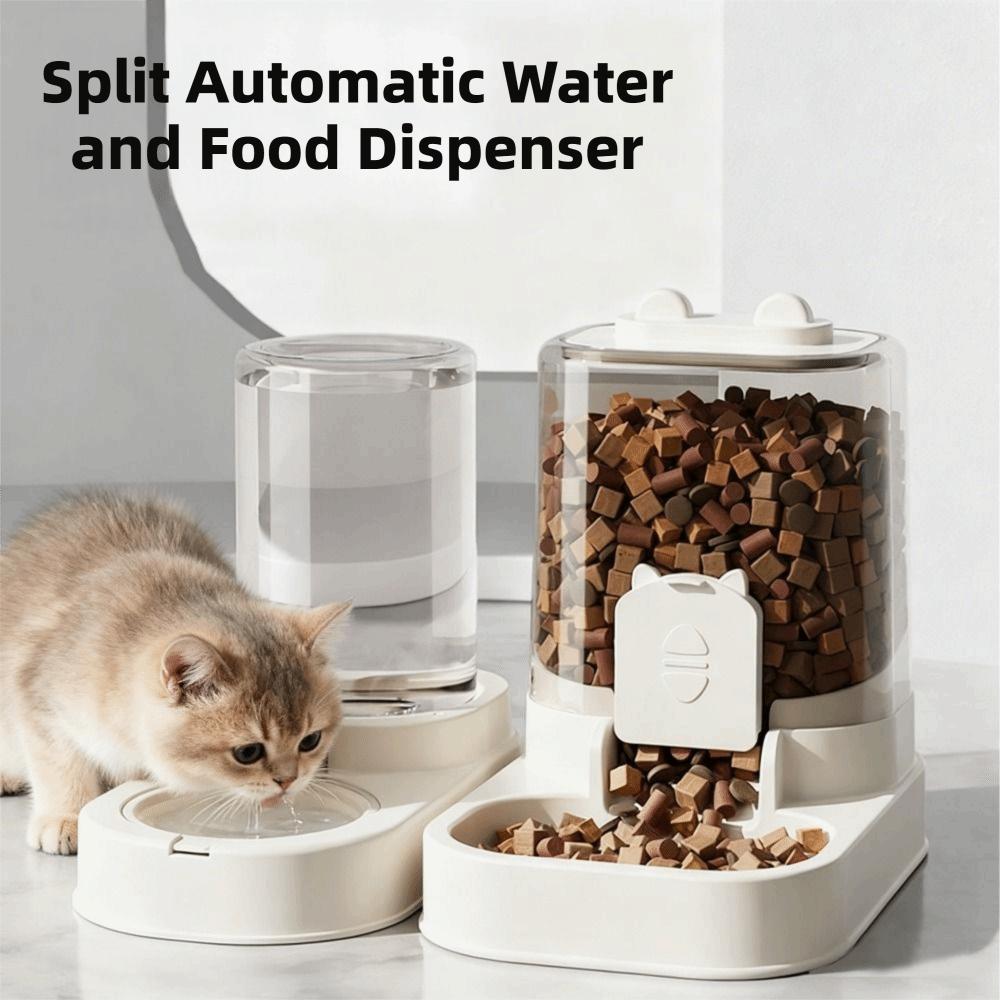 Large Capacity Dog Cat Food Bowl Transparent Pet Water Fountain Gravity Food Feeder for Cats Dogs