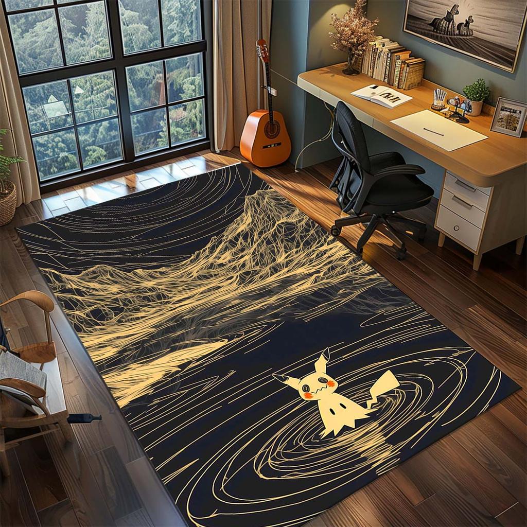 Pokemon Anime Rug Carpet Large Area Rug Non Slip Washable Floor Mat Gamer Room Bedroom Home Decor -QJY