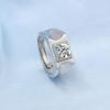 925 Sterling Silver Rings for Men Shining Crystal Adjustable Size Fashion Gifts Engagement Wedding High Quality Jewelry