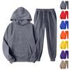 Zweiteiliger lässiger Hoodie-Anzug, Damen-Fleece-Anzug in Farbe, Sweatpants mit Tasche