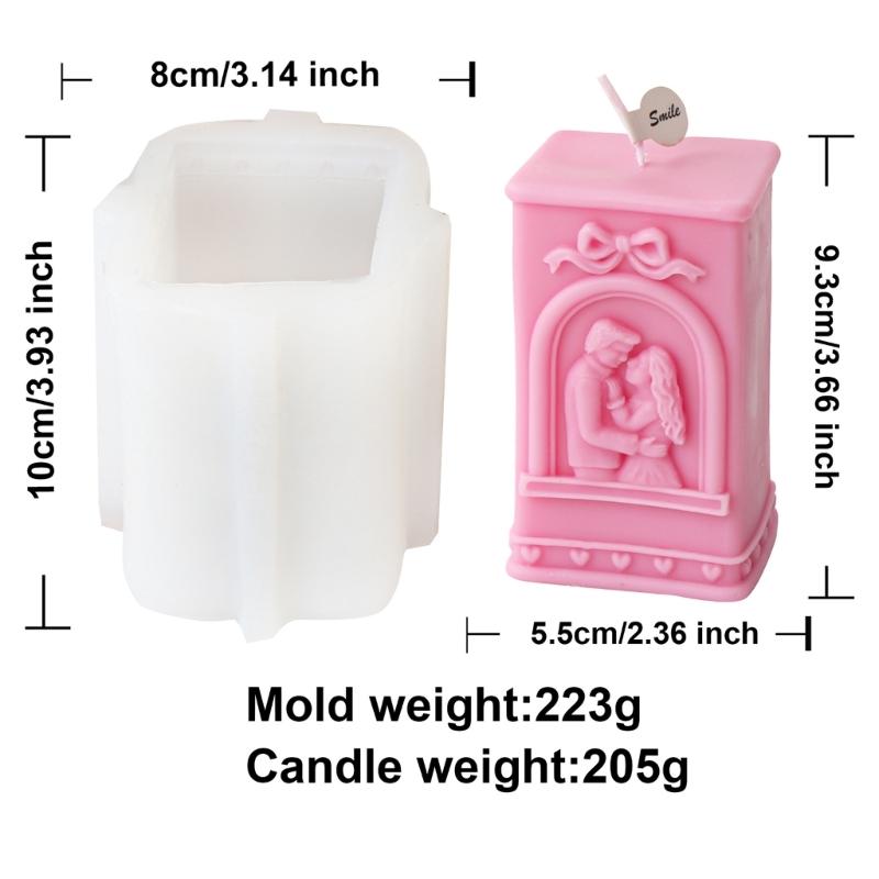 Mucegaiă din silicon pentru lumânări, cu relief pentru cuplu căsătorit, pentru aromoterapie, rășină epoxidica, pentru lumânări, pentru fabricarea de bijuterii