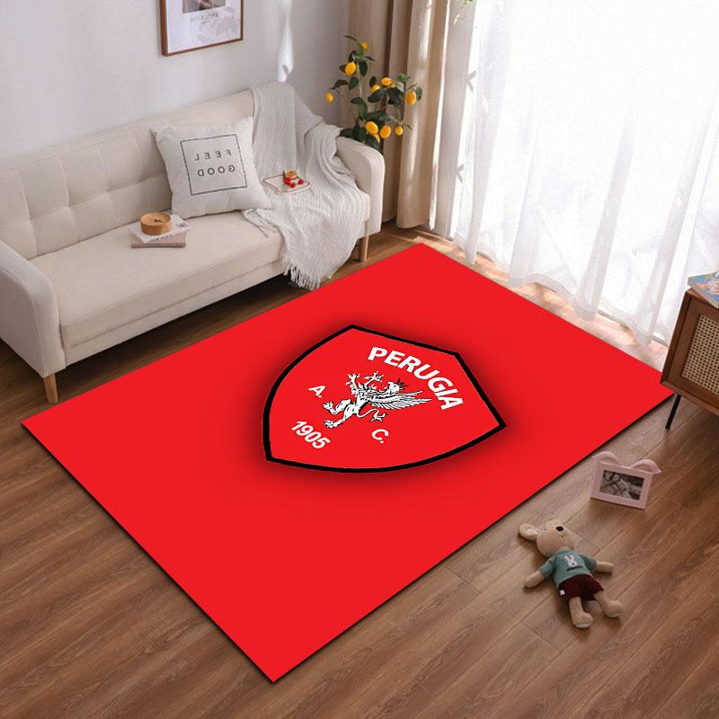 Perugia AC Red Emblem Carpet suitable as a non-slip mat for the living room or bedroom sofa
