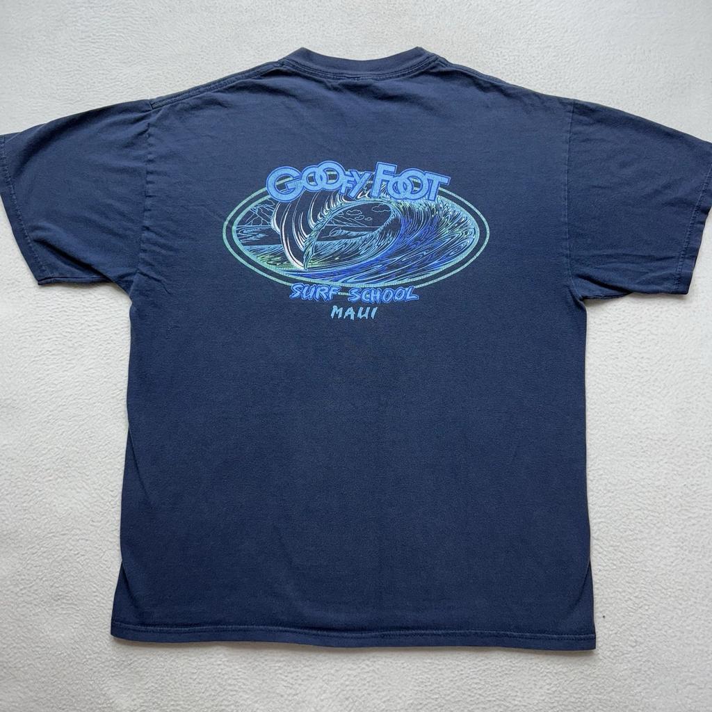VTG 90s Maui Hawaii Goofy Foot Surf School T-Shirt Pacific Island Nice Fade Sz L
