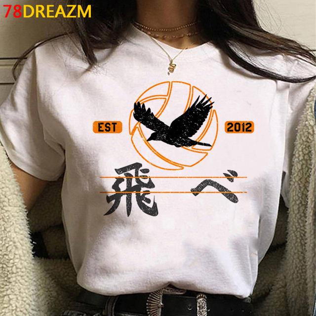 Oya Oya Haikyuu camiseta para hombre Kawaii japonés voleibol Anime Camisetas gráficas Kawaii Karasuno dibujos animados Unisex Harajuku camisa masculina
