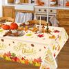 3Pcs Fall Thanksgiving Disposable Tablecloths Give Thanks Autumn Maple Leaves Waterproof Table Covers for Home Dinner Fall Harvest Thanksgiving Party