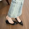 Flat Bottom Pointed Single Shoes Women's Summer with Skirt Splicing Commuter Women's Shoes