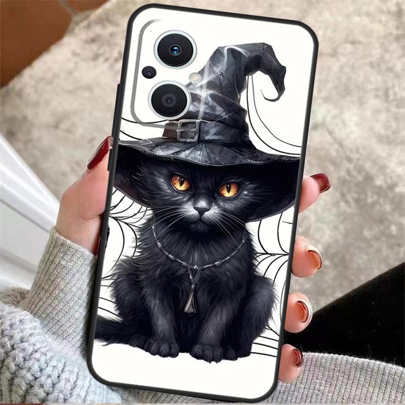 Witch Black Cat For OPPO Reno 8T 7 8 Lite 14F 13F 11F 12F 10 11 12 13 14 Pro OPPO Find X9 X5 X6 X8 Pro Case