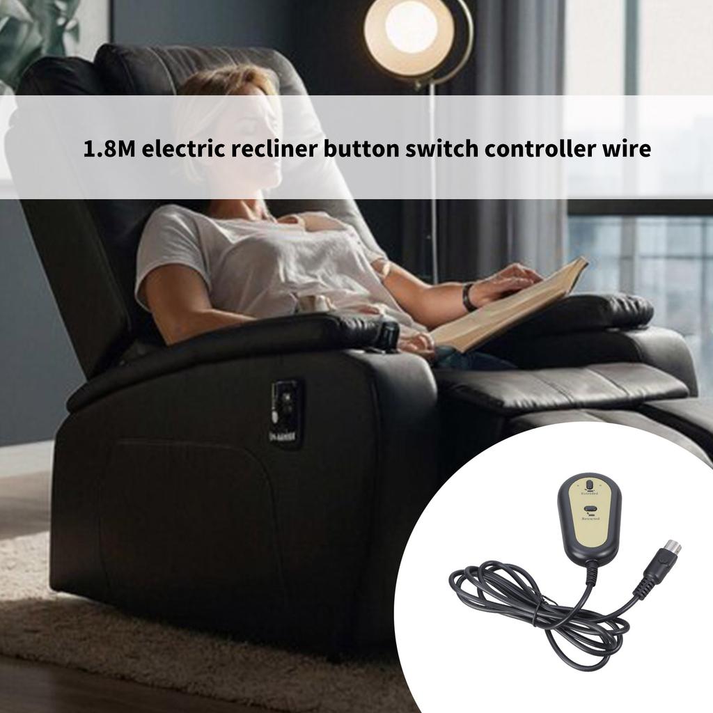 Lift Chair Remote Replacement 2 Button Chair Lift Remote Control 5Pin Plug Recliner Replacement Fixed Electric Recliner