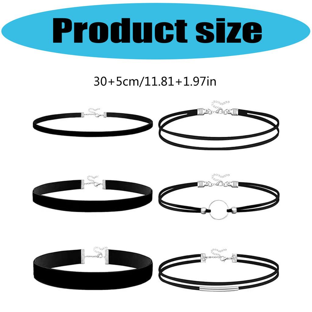 Double Layer Black Fabric Necklace Set Adjustable Lightweight Jewelry For Sensitive Skin And Stylish Outfits