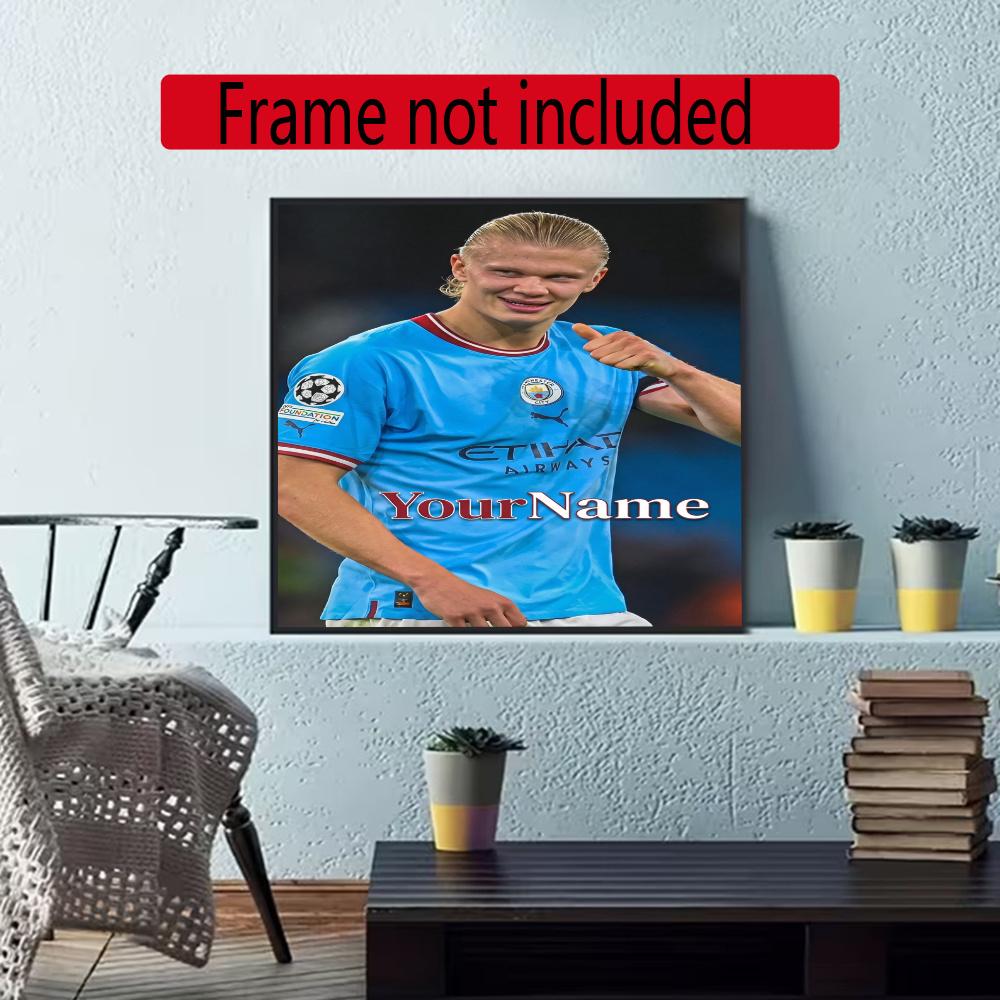 Haaland Customize Your Name Diamond Painting Round Diamond Diy Frameless Holiday Artwork Suitable For Home Office Wall Decoration