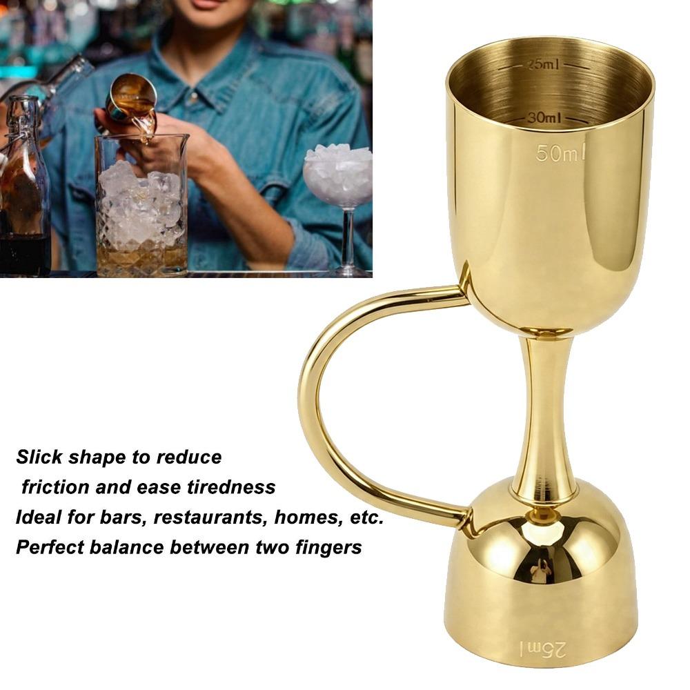 Ergonomic Design Double Sided Jigger Dual End Bar Jigger Elegant Wine Measuring Cup  Bar