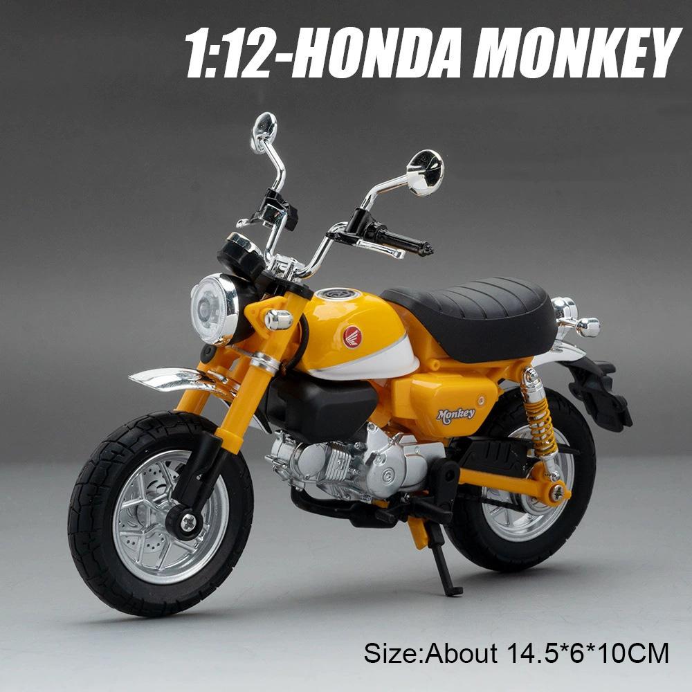 1:12 Honda Monkey Cbr1000 Motorcycle Model Diecast Alloy Car Toys Front Wheel Steering Shock Absorption Function Vehice Kid Gift