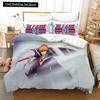 3D Anime Bleach Kurosaki Ichigo Duvet Cover Pillowcase Bedding Set Double Twin Full Queen King Adult Kids Bedclothes Quilt Cover