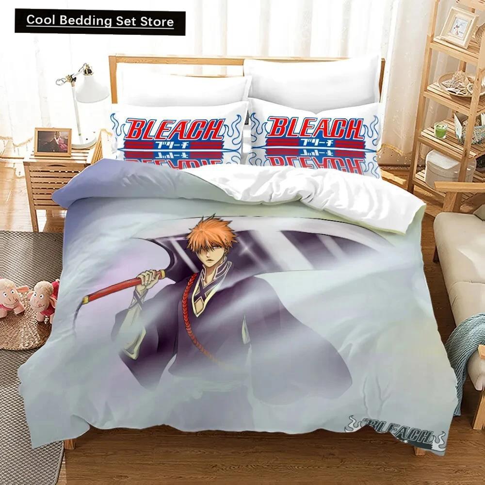 3D Anime Bleach Kurosaki Ichigo Duvet Cover Pillowcase Bedding Set Double Twin Full Queen King Adult Kids Bedclothes Quilt Cover