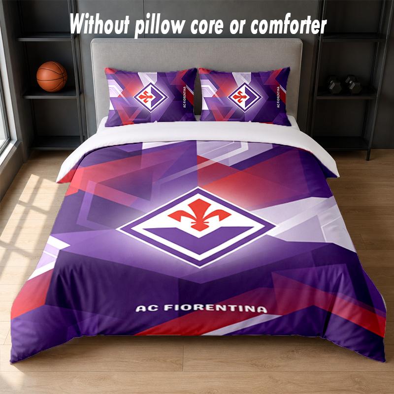 Designové povlečení Fiorentina FC 1 povlak na přikrývku + 2 povlaky na polštář Měkké prodyšné domácí lůžkoviny