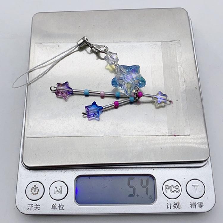 Cute Bowknot Phone Charm Acrylic Star Pendant Keychain Ornament Bag Accessory