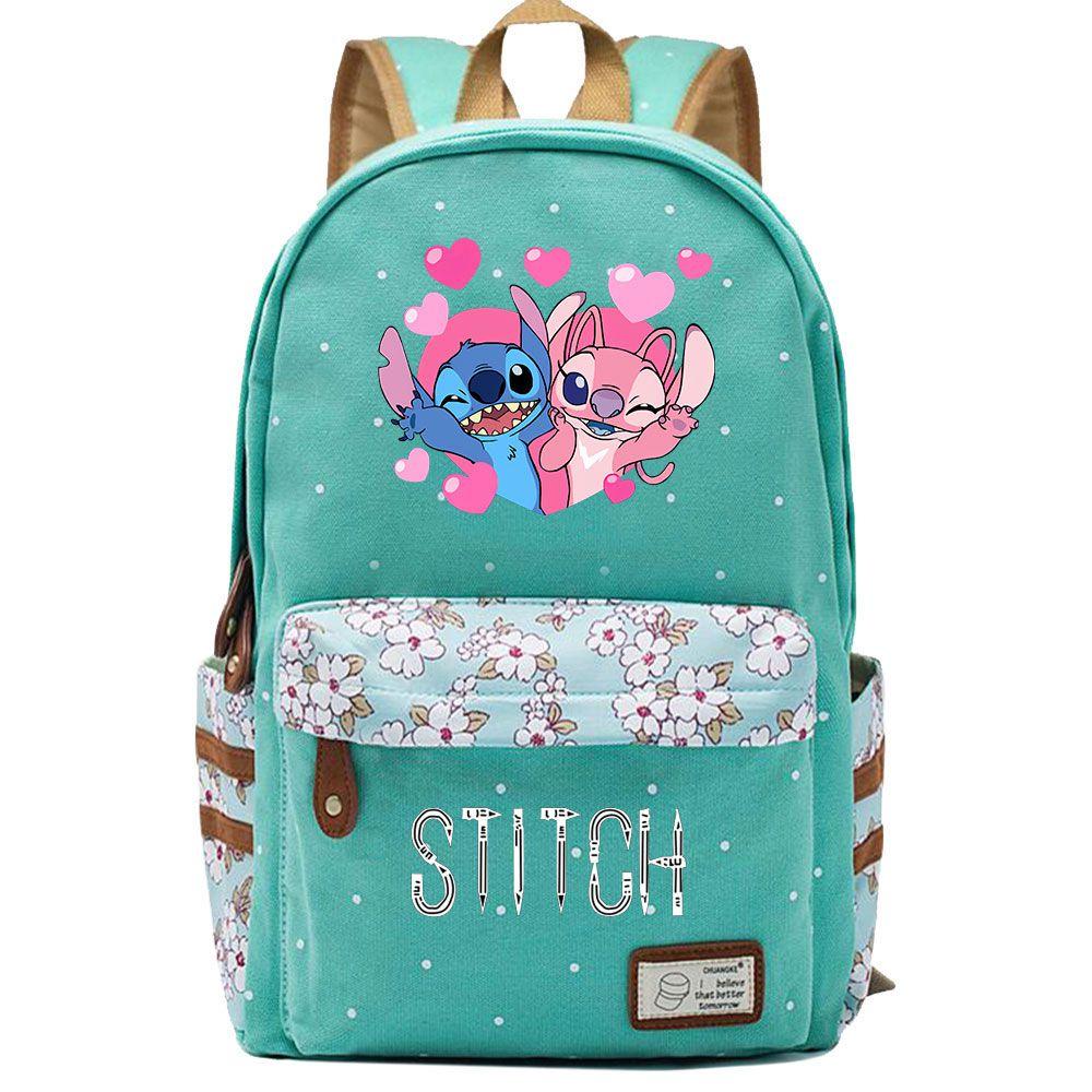 Lilo Stitch Backpack In Pink Or Blue Perfect For School Or Travel Made From High-quality Oxford Cloth